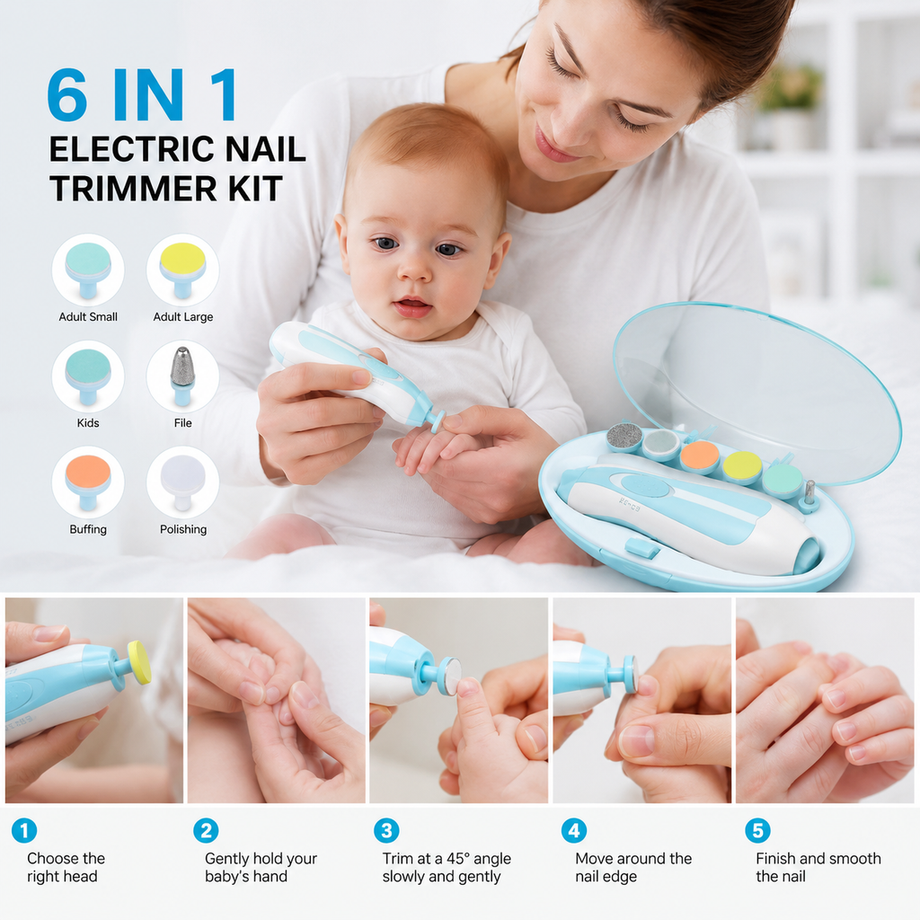 Baby Electric Nail Clipper – Safe & Gentle Automatic Nail Trimmer for Infants and Toddlers