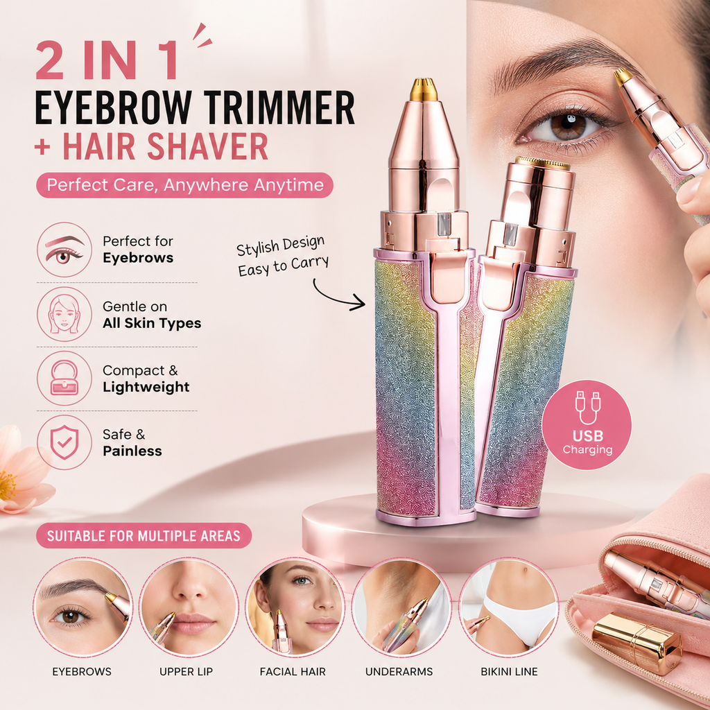 2-in-1 Women's Facial Hair Remover & Eyebrow Trimmer