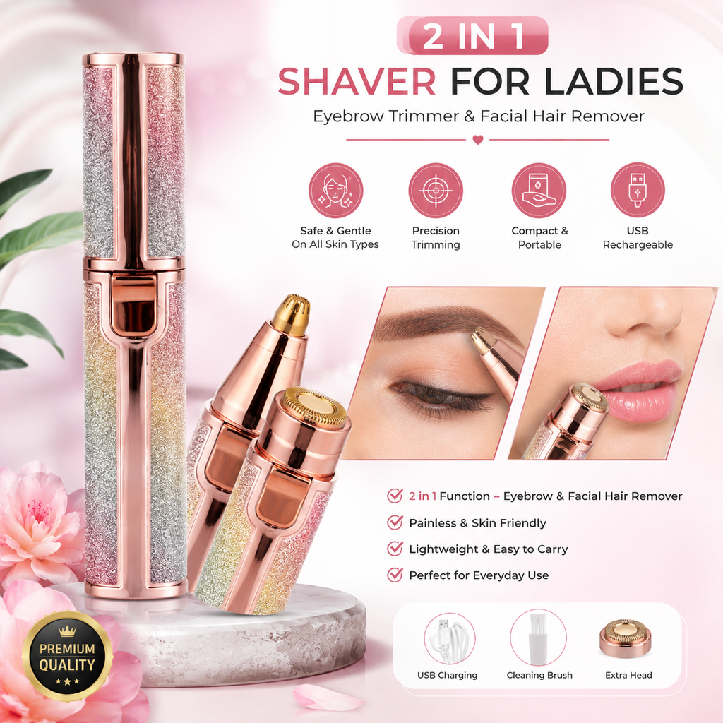 2-in-1 Women's Facial Hair Remover & Eyebrow Trimmer