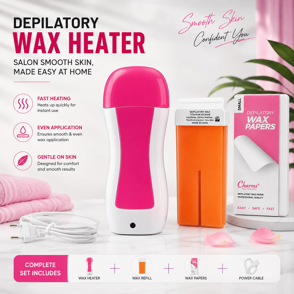 3-in-1 Depilatory Roll-On Wax Heater Machine – Portable Wax Warmer Kit | Hair Removal
