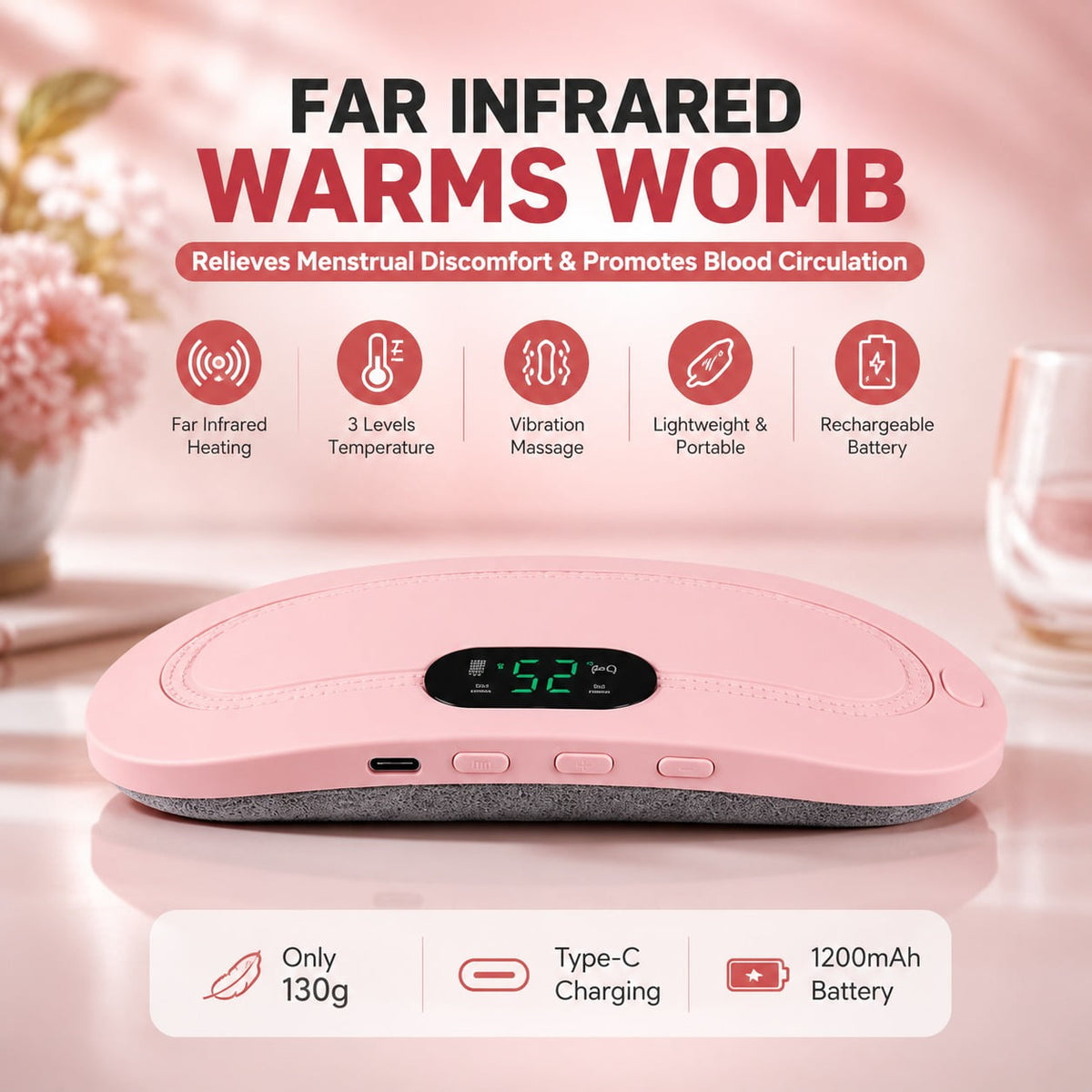 Period Cramp Belt – Heating and Pain Relief Support Belt